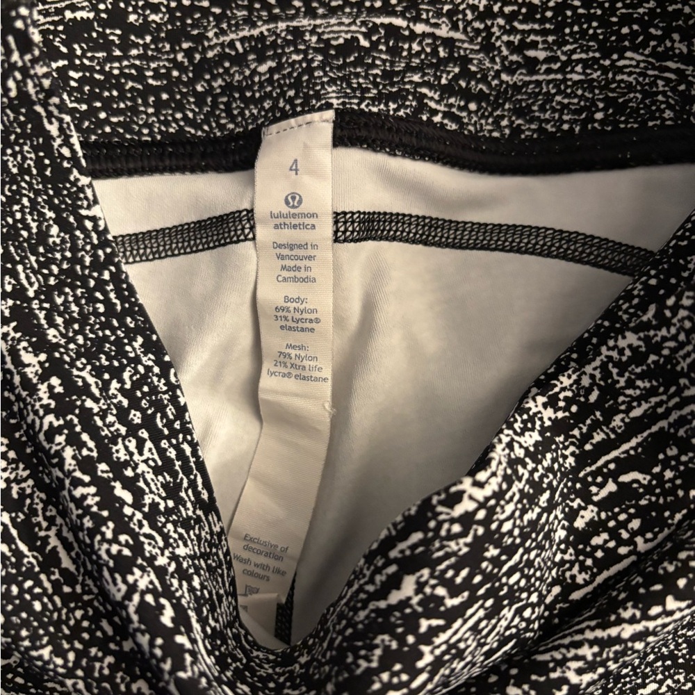 Lululemon Black and White Patterned Leggings